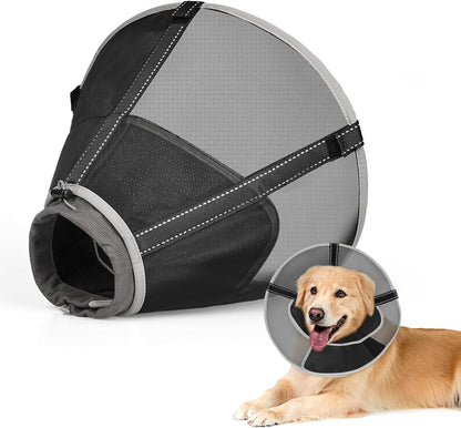 Breathable Mesh Dog Cone Collar for Surgery, Soft Elizabethan Recovery Alternative to Stop Licking,Pet Neck Collar for Large Medium Small Breeds, L - Image 9