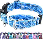 Reflective Martingale Collar for Dogs with Quick Release Buckle No Pull Training Dog Collars (Colorful Geometric, Medium) - Image 10