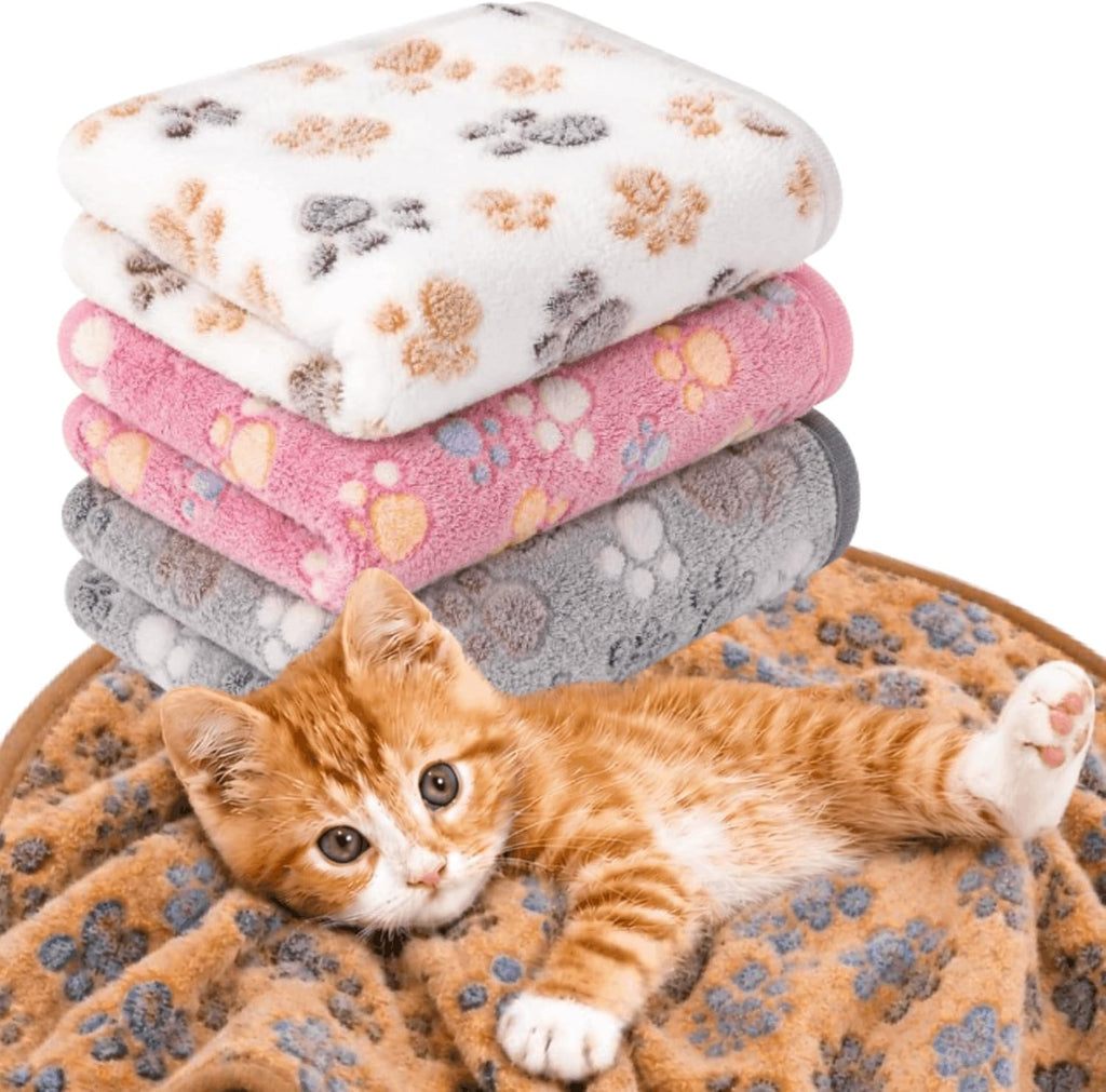 Lfory kitten blankets front view soft fleece material pack of four
