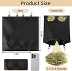2Pcs Hanging Hay Feeder Bag for Guinea Pigs, Capacity of 0.35 Pounds of Hay, 11.8 x 9.8 Inch Bilayer Harmless Artificial Leather, 2-Hole Washable Hay Feeding Pouch for Small Rabbit, Chinchillas - Image 2