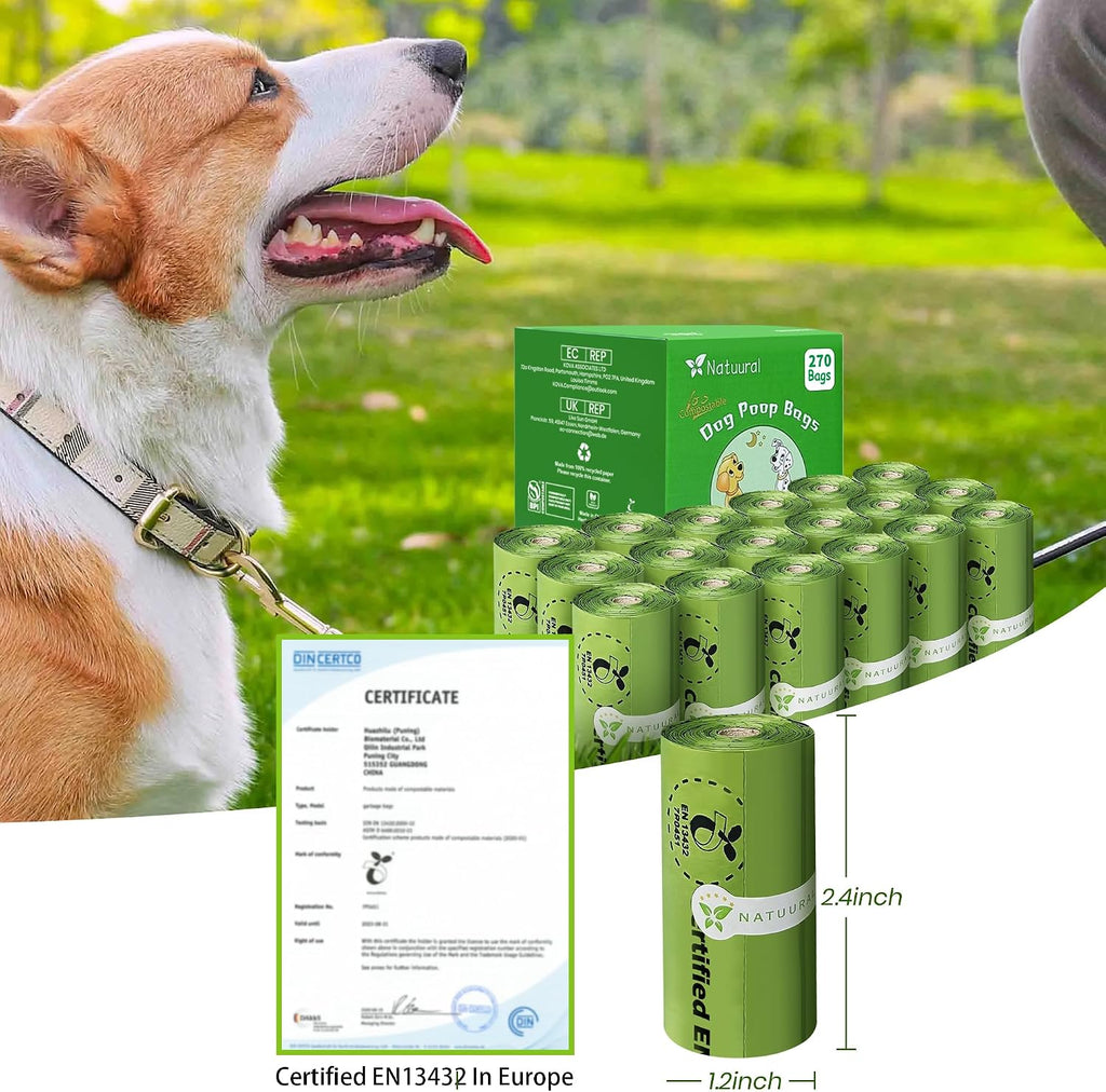 Close up of easy tear perforation on Natuural dog poop bags.