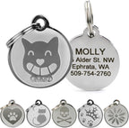 GoTags Stainless Steel Cat ID Tags, Available in Mouse and Cat Shapes, Includes up to 4 Lines of Custom Engraved Personalized Text - Image 10