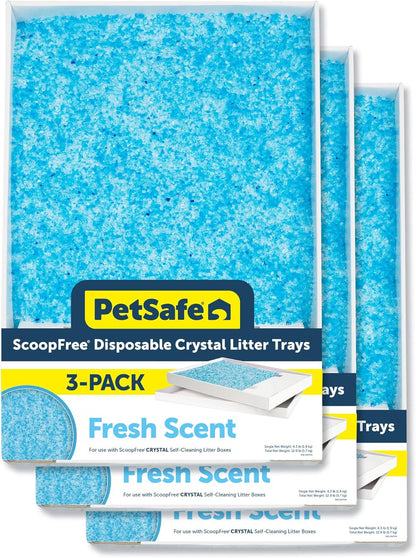PetSafe ScoopFree Crystal Litter Tray Refills - Lavender Crystals, 3-Pack - Disposable Tray - Includes Leak Protection & Low Tracking Litter - Absorbs Odors on Contact - Image 14
