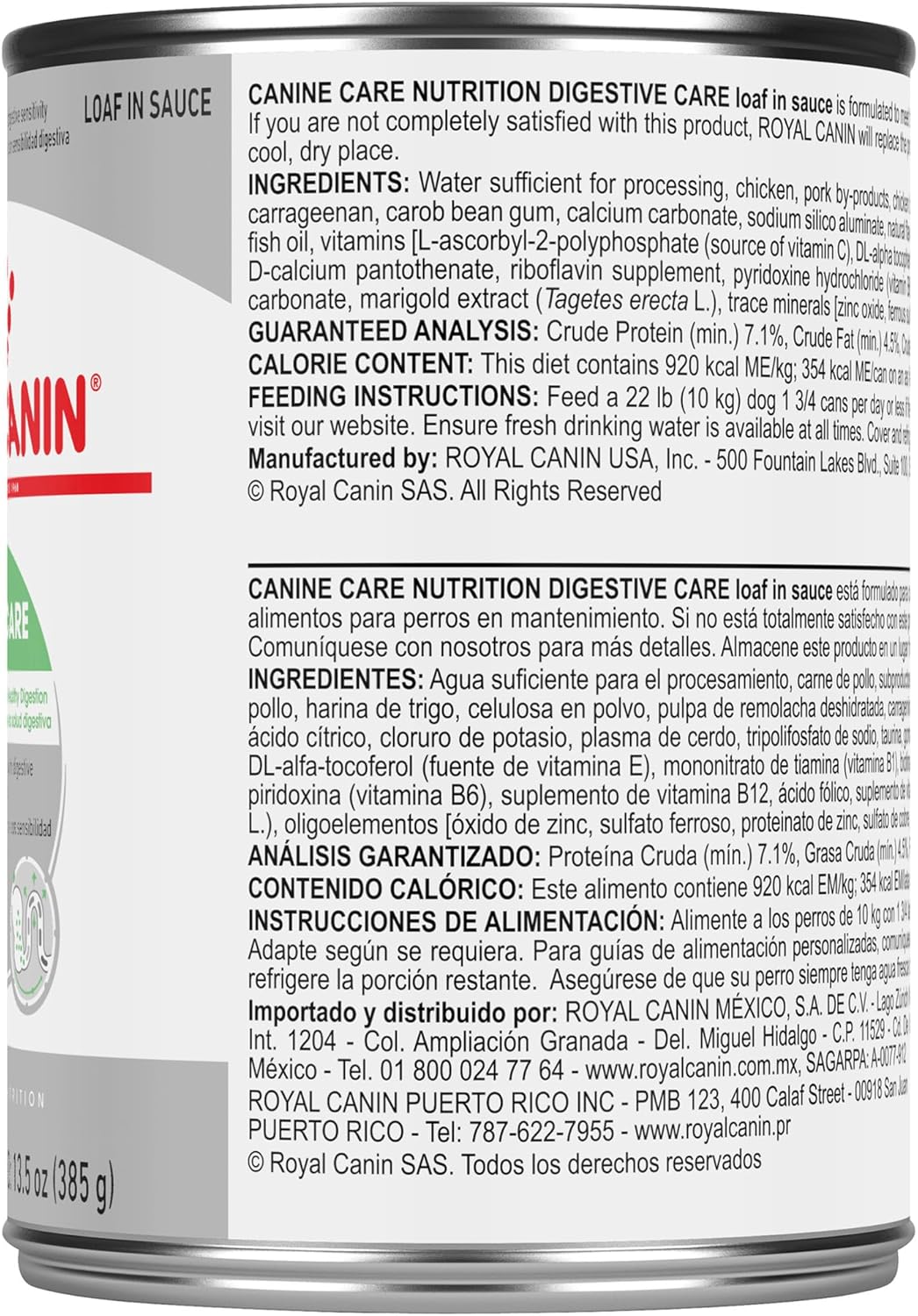 Royal Canin Canine Care Nutrition Digestive Care canned dog food 12 pack carton