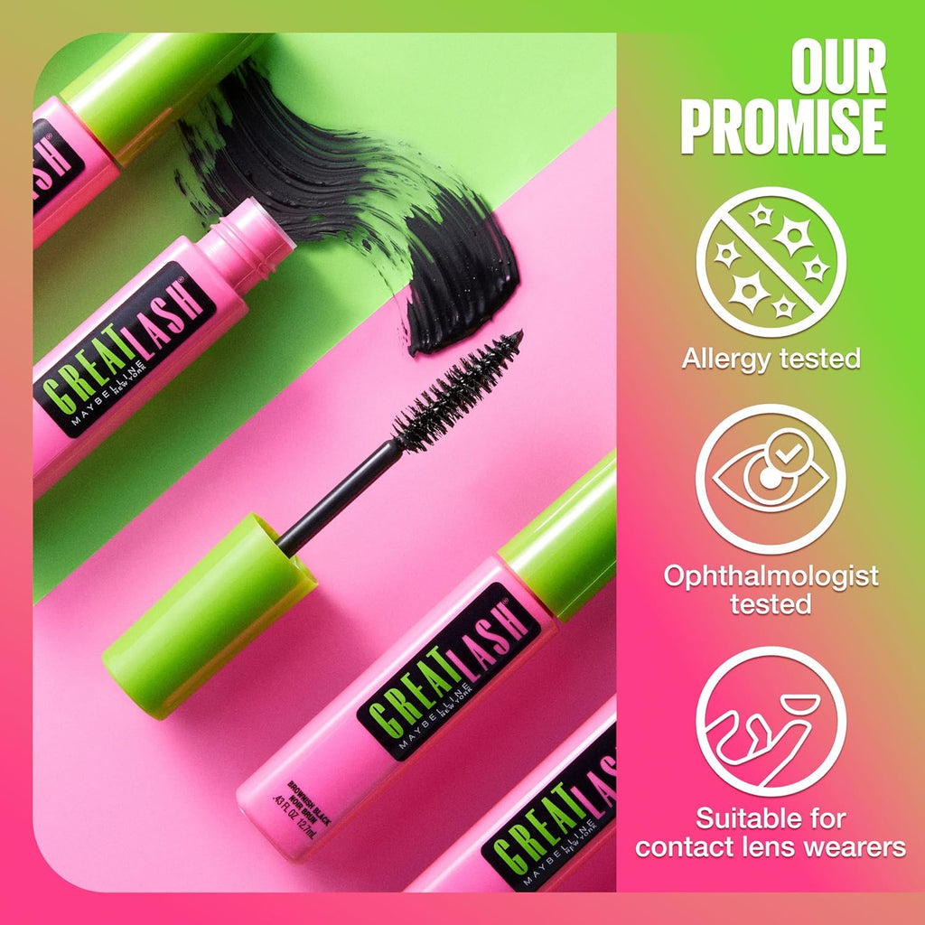 Maybelline Great Lash Washable Mascara 0.43 fluid ounce container displaying product information.