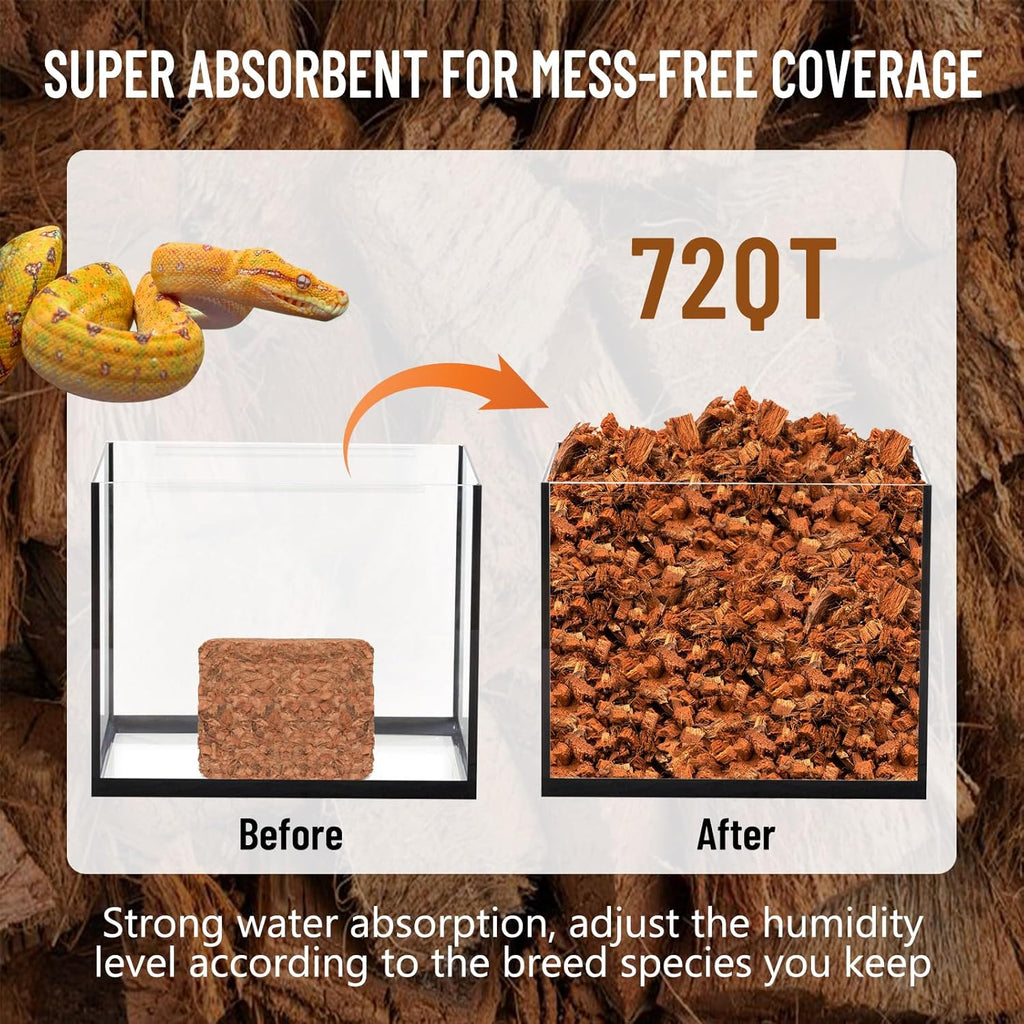 Organic reptile bedding block by Riare for snakes and tortoises.