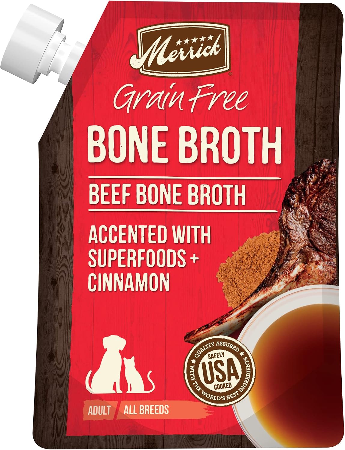 Merrick Grain Free Bone Broth, Premium Human Grade And Gluten Free Dog And Cat Food Topper Pouches, Chicken - 7 oz. Pouch - Image 11