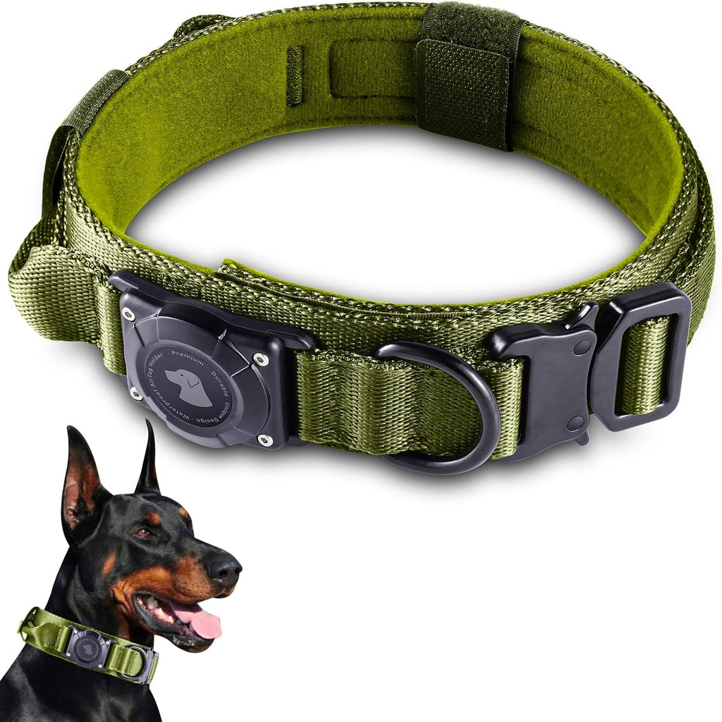 Adjustable nylon webbing detail of tactical GPS collar