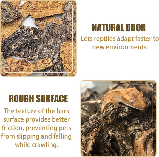 Natural flat cork wood pieces terrarium substrate close up