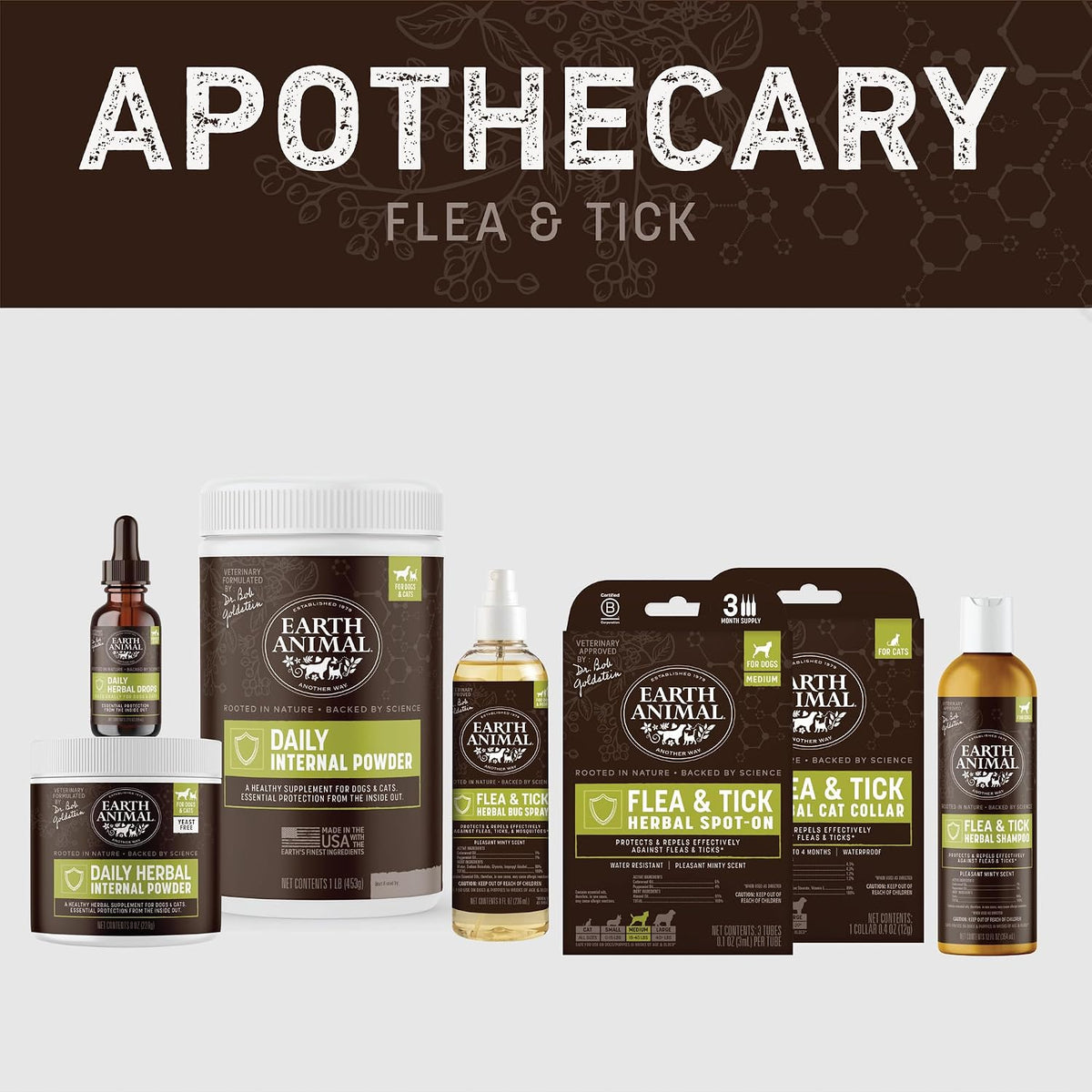 Small dog wearing the natural herbal flea and tick collar