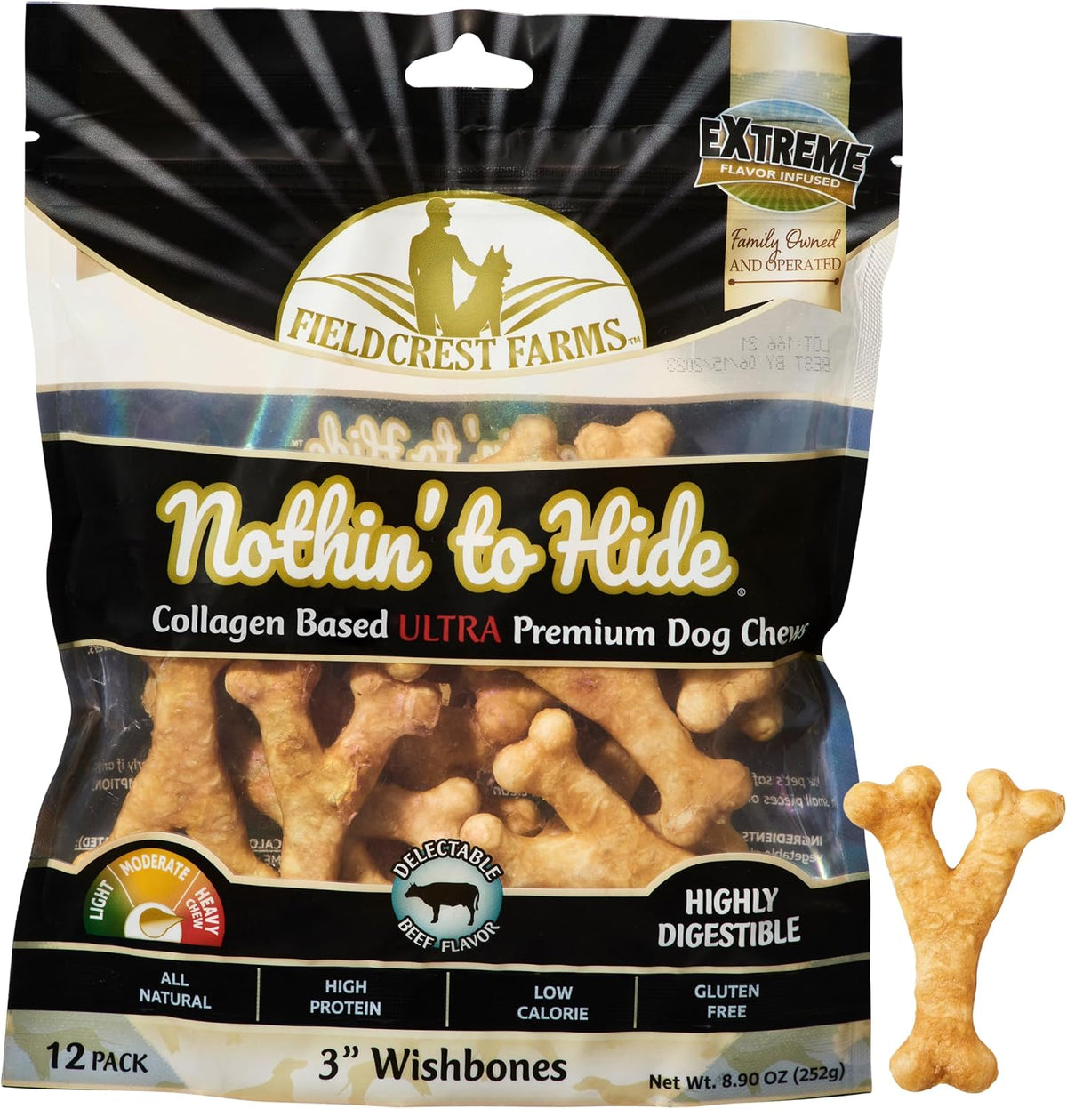 Fieldcrest Farms Nothin to Hide 3-inch Ultra Wishbones 12 pack front view
