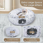 Baseola interactive cat play tunnel detached and unzipped showing the washable inner mat
