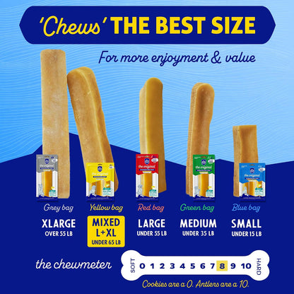 Himalayan Dog Chew yak cheese treats demonstrating the microwave puffing instructions for leftover small pieces