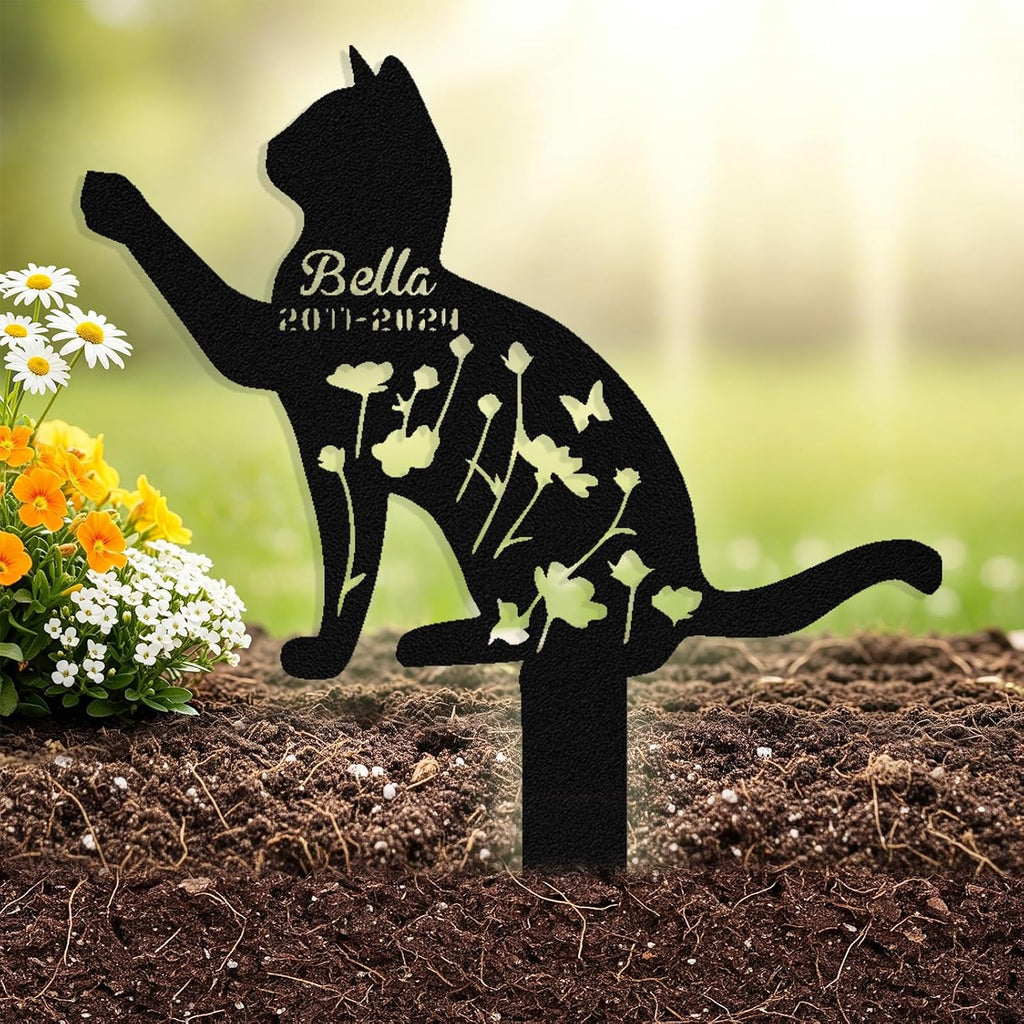Custom Sleeping Cat Grave Marker Outdoor, Personalized Cat Memorial Grave - Image 12