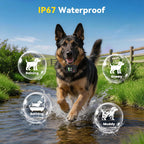 Close-up of the IP67 waterproof Prtrlfc GPS tracking collar showing signal strength indicators.