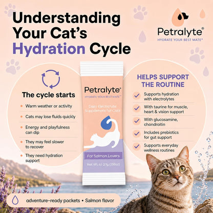 Cat drinking from water bowl with Petralyte