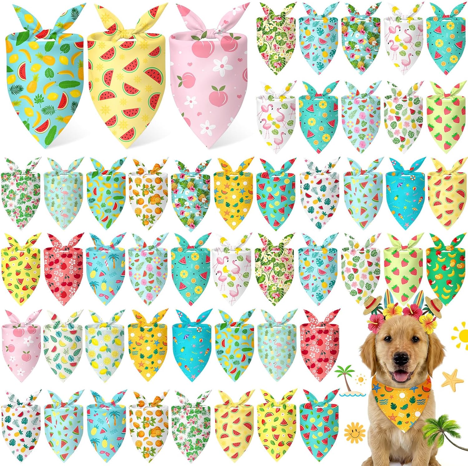 Abbylike 50 Pcs Patriotic Dog Bandanas Bulk 4th of July Bandanas for Dogs Star Triangle Kerchief Bib Scarf Set for Pet Independence Day 250th Anniversary Party Costume, 25 Styles(25.6 x 17.7 x 17.7) - Image 9