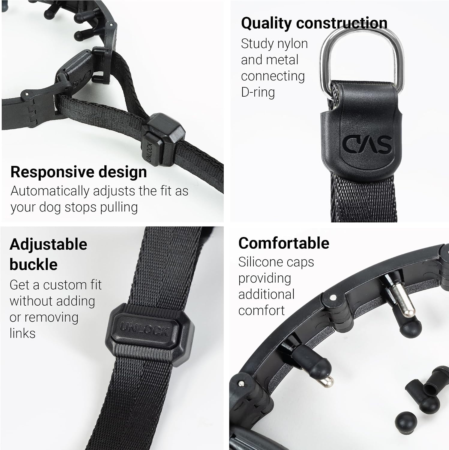 Close up of the lockable adjustment strap and metal D ring.