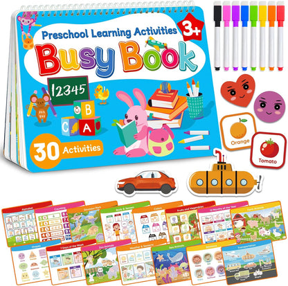 Walenced busy book for toddlers front view of the preschool learning activity binder