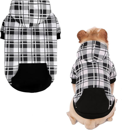 EXPAWLORER Plaid Dog Hoodie - British Style Warm Dog Sweater Shirt with Leash Hole,Pitbull Clothes Outfits,Winter Coat Apparel for All Breeds Puppy Girl Boy-Cat Apparel,Beige Medium - Image 15