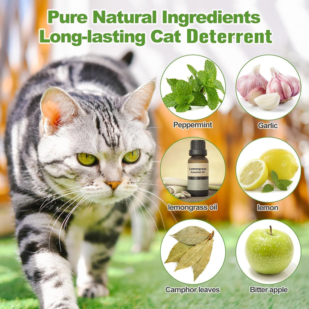 Green cat repellent balls with organza bags for garden use