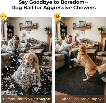Beef-Flavored Durable Dog Ball for Aggressive Chewers, Tough Squeaky Rubber Toy for Pitbulls Large & Medium Breeds - Image 9