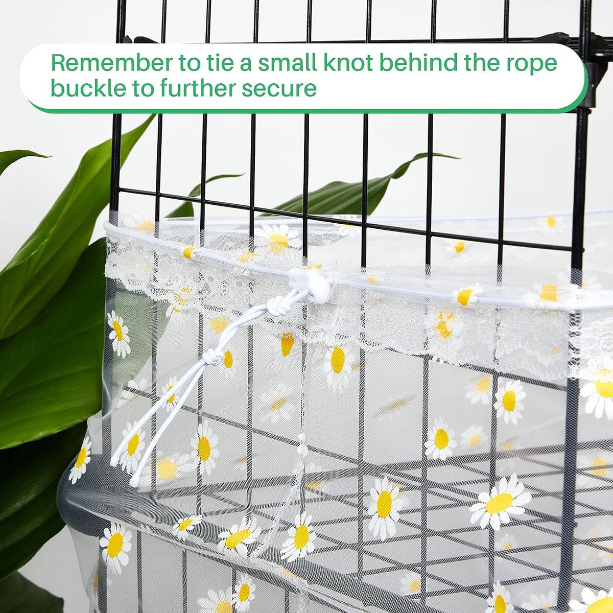 Shappy nylon mesh bird cage cover showing air circulation capability.