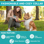 Diagram showing how to adjust flea collar size for dogs