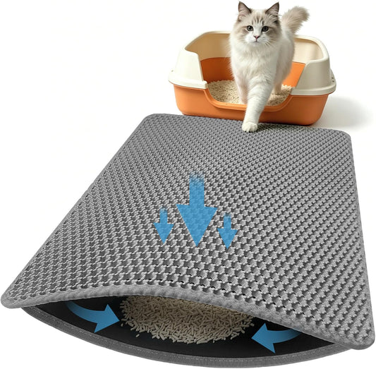 Xuanyaente double layer honeycomb cat litter mat front view grey