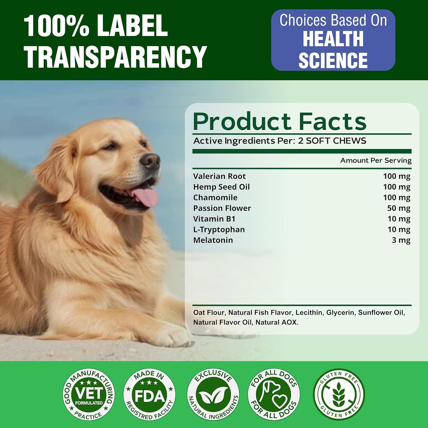 Vet Treat anxiety relief treats for dogs packaging
