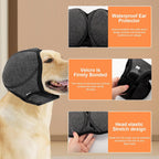 Soft elastic dog grooming hood used for force drying and bathing