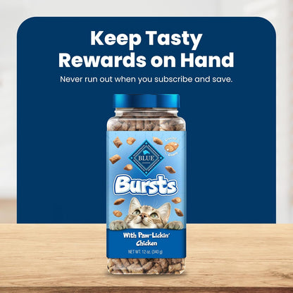 Blue Buffalo Bursts Paw-Lickin' Chicken Crunchy & Creamy Cat Treats, Great for Training, Made with Real Chicken Natural Cat Treats Enhanced with Vitamins, Minerals & Other Nutrients, Tub 12 oz. - Image 10