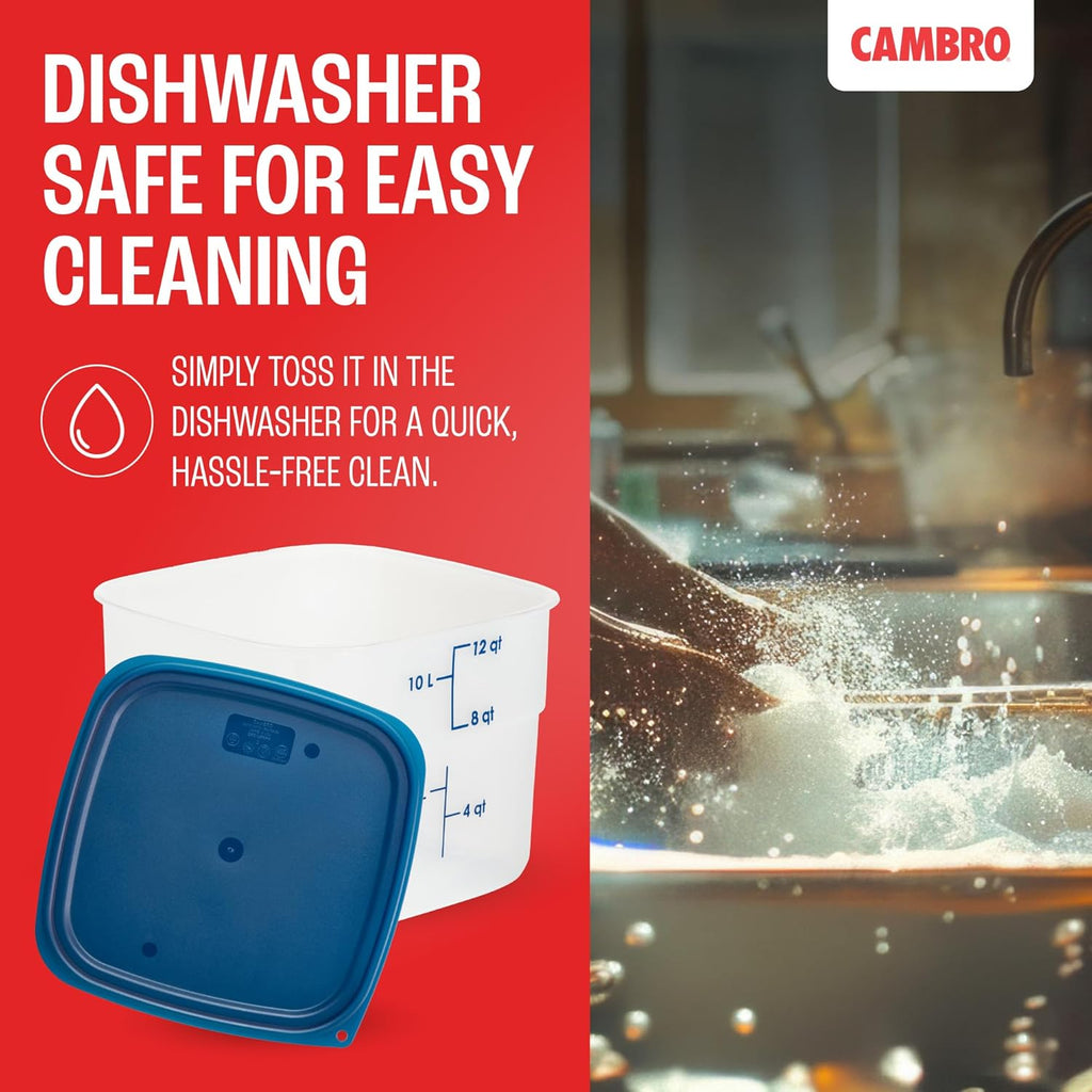 Professional kitchen food prep using Cambro storage system