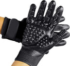 Lumova pet glove used on a cat for deshedding