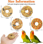 Fhiny donut shaped bird food natural grain close up
