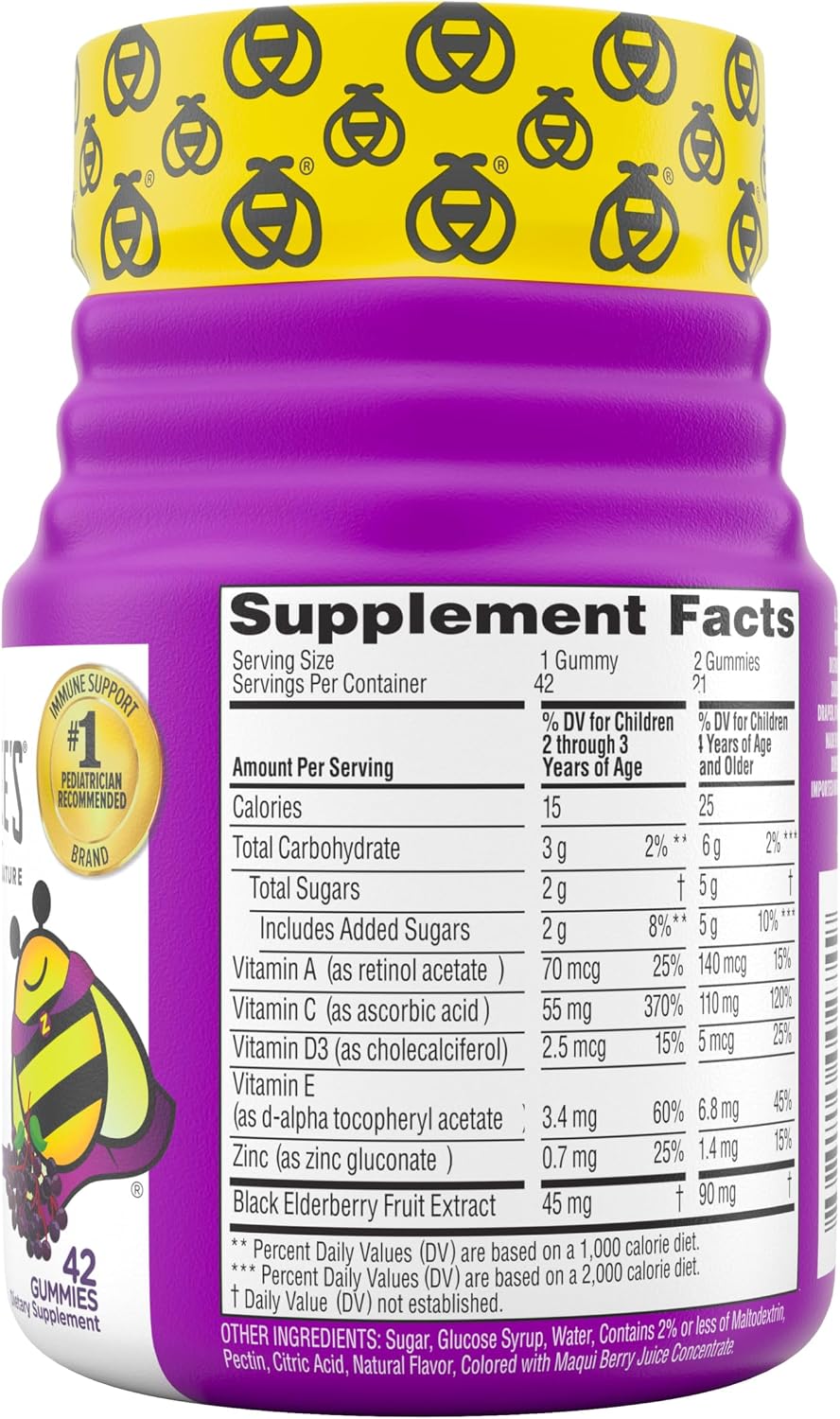 Zarbee's 42 count kids elderberry immune support gummies product display