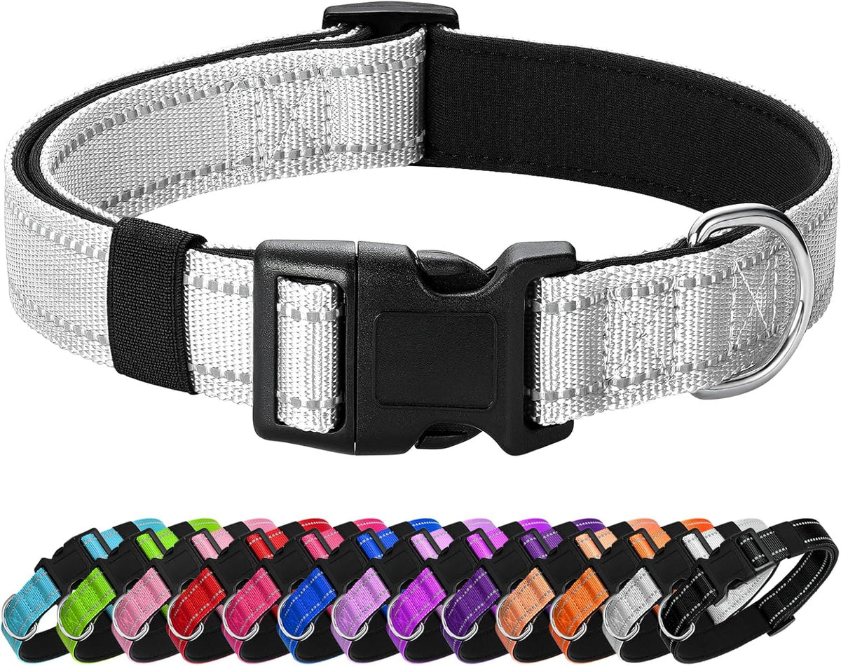 Reflective Dog Collar Padded with Soft Neoprene Breathable Quick Release Basic Dog Collars for Medium Dogs Purple Girl - Image 13
