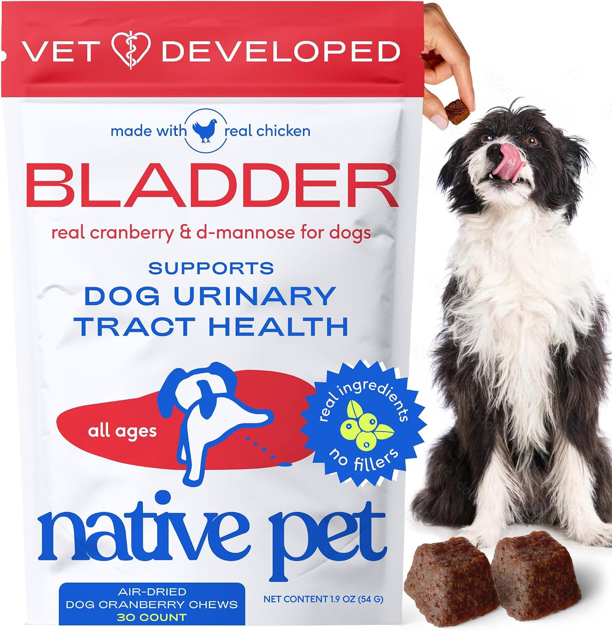 Native Pet Dog UTI Treatment - Cranberry Supplement for Dogs - Supports Normal Bladder Function, Urinary Tract & Kidney Health - Real Cranberry Extract, D-Mannose & Probiotics - Air-Dried - 60 Chews - Image 10