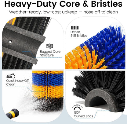 Heavy duty post grooming scratch brush showing secure screw mounting points for horses