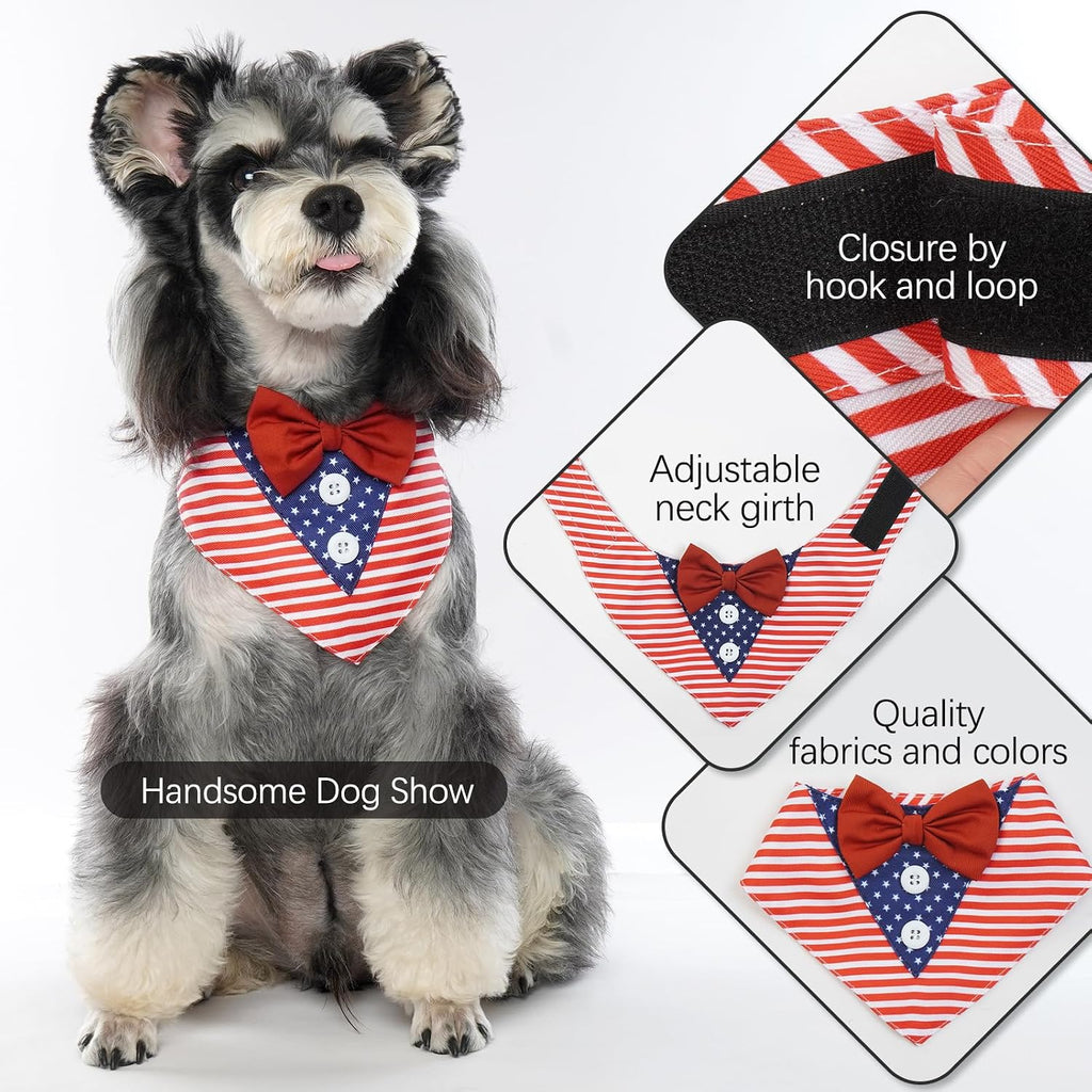 FUAMEY medium dog formal outfit stars and stripes bandana design