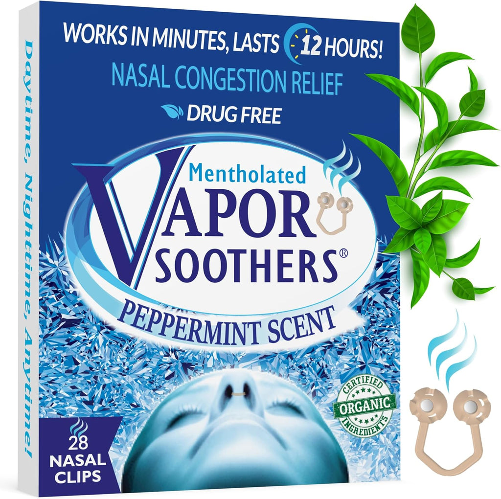 Vapor Soothers Mentholated Nasal Dilators front packaging view for congestion relief.