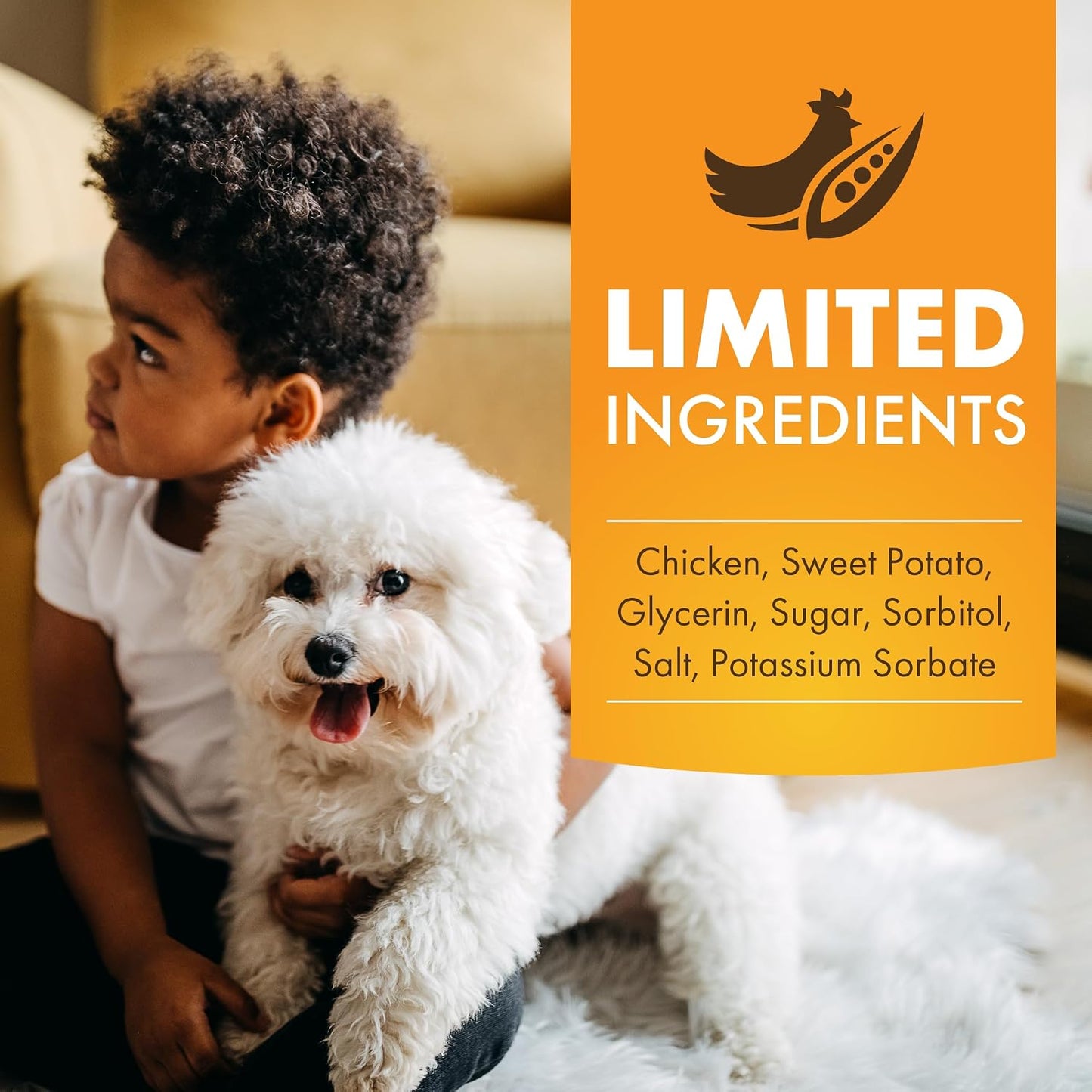 Limited ingredient chicken wrapped sweet potato pet chews