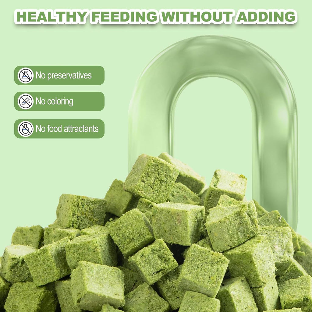 Natural pet chew toy cubes for hairball removal.