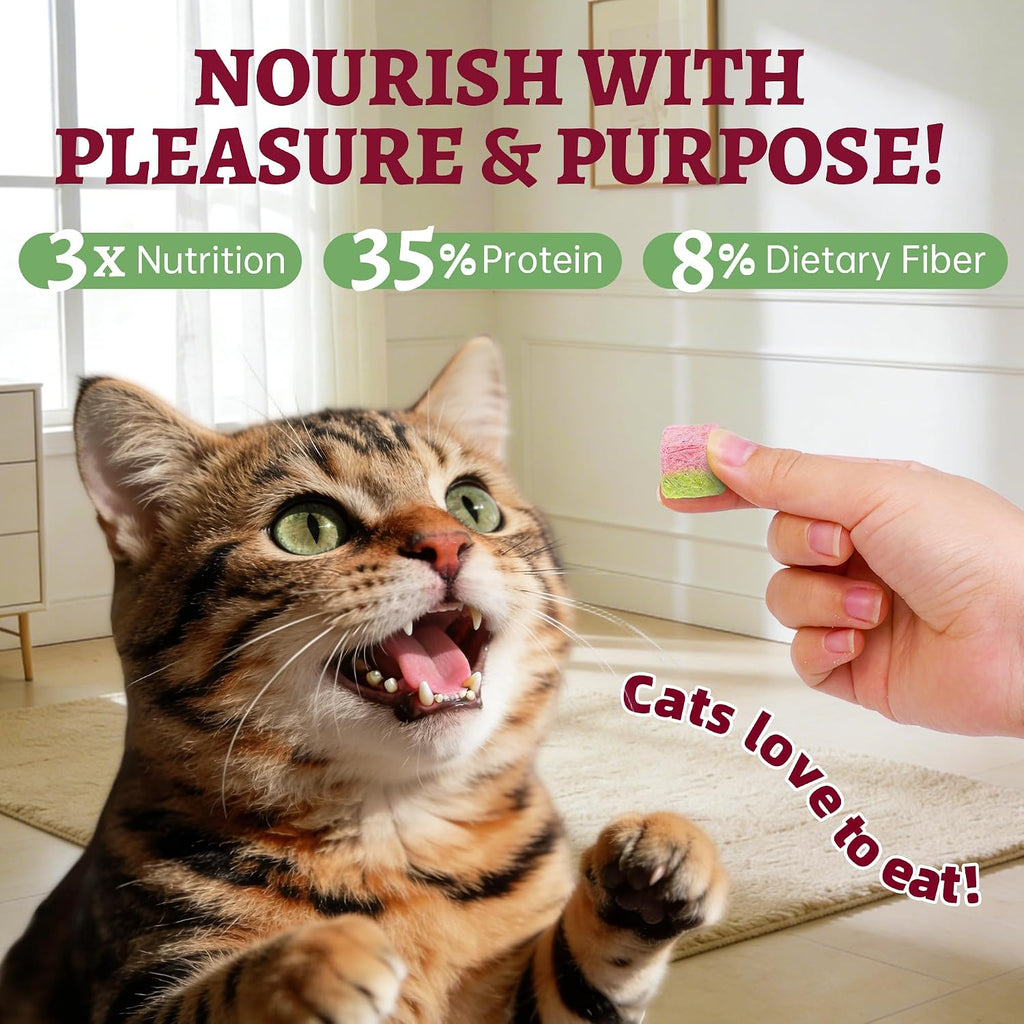 Just Try hairball control and urinary tract health cat treats packaging highlighting the value pack size.