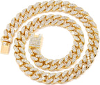 Cuban Link Dog Collar Gold Silver Color Metal Dog Chain Collar Cuban Diamond Chain Pet Collars for Dogs Cats Jewelry 8/10/14/16/18/20/24/28 Inch (22inch, Gold) - Image 9