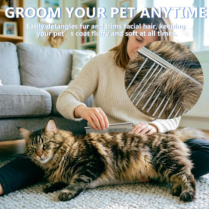 Detailed view of tear stain remover comb for pets