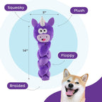 Outward Hound Twistiez unicorn dog toy showing treat hiding pockets