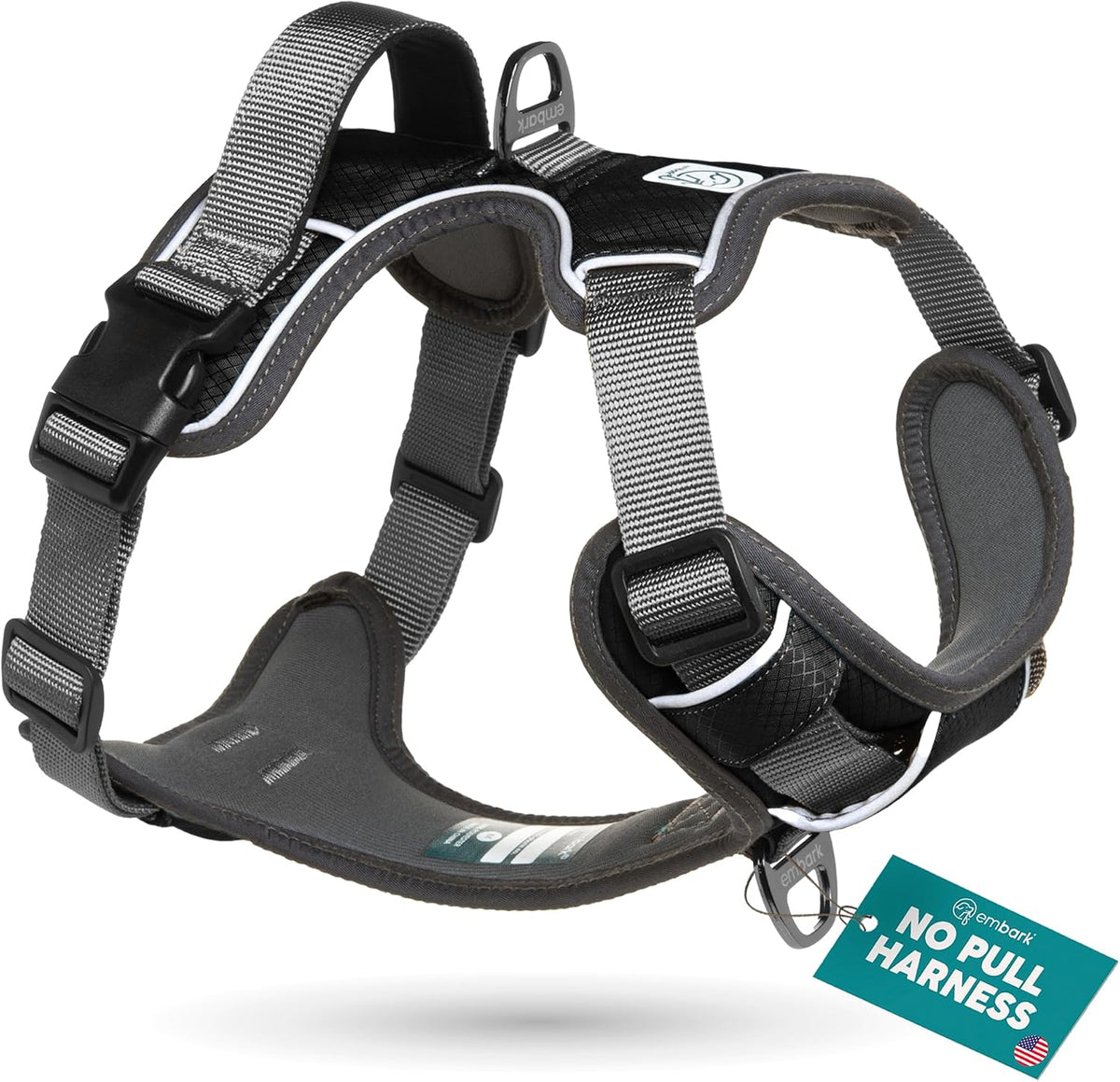 Embark Adventure No Pull Dog Harness, Reflective Trim No Pull Harness for Medium Sized Dog - Military Grade Nylon, Front Clip with Gel Lined Handle. Soft & Padded Puppy - Image 12