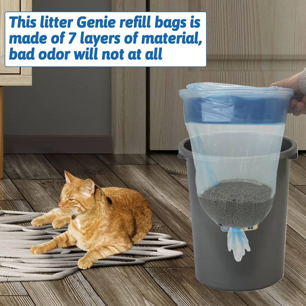 Apatal cat litter liners being installed into an empty refill cartridge shell