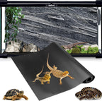 Hoplaep reptile terrarium mat liner front view showing black textured surface
